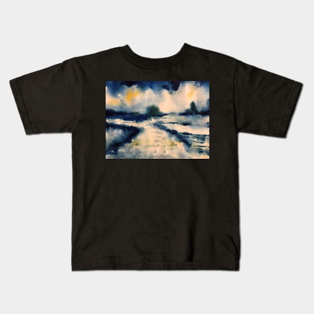 Flood scape Kids T-Shirt by Juliejart